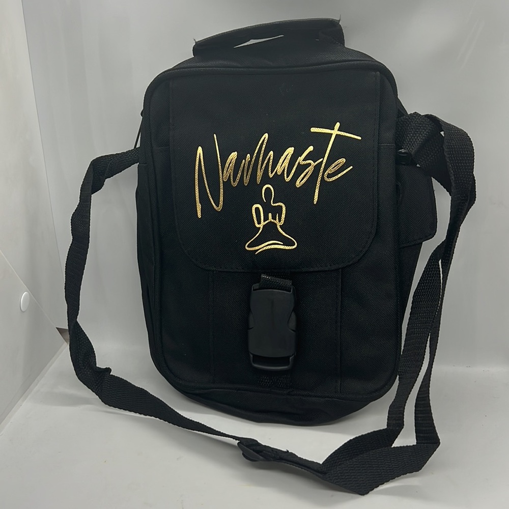 NAMASTE Yoga Pose Travel Park Festival Crossbody Stash Bag Unisex NWOT